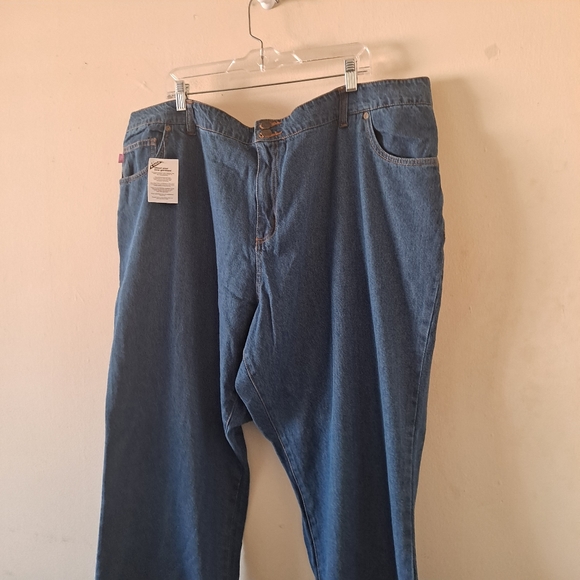 Woman Within 100% Cotton Natural Fit Denim Jeans w/Center Back Elastic Waist 28W - Picture 2 of 9